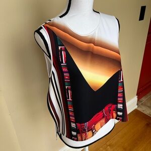 Clover Canyon Black and Red Geometric Blouse